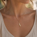 Solid Gold Leaf Necklace Jewelry, Real Gold Pendant, Gift for Her, Birthday Gift for Women, Handmade Jewelry
