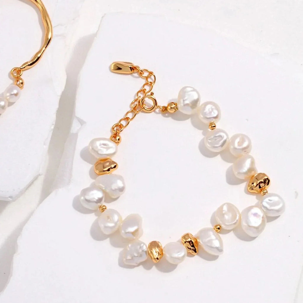 Gold Natural Pearl Bracelet